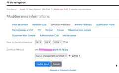 Modification certificat médical